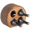 Vintiquewise Round Wood Log Style with Bark 4 Bottle Countertop Wine Rack Holder QI003887